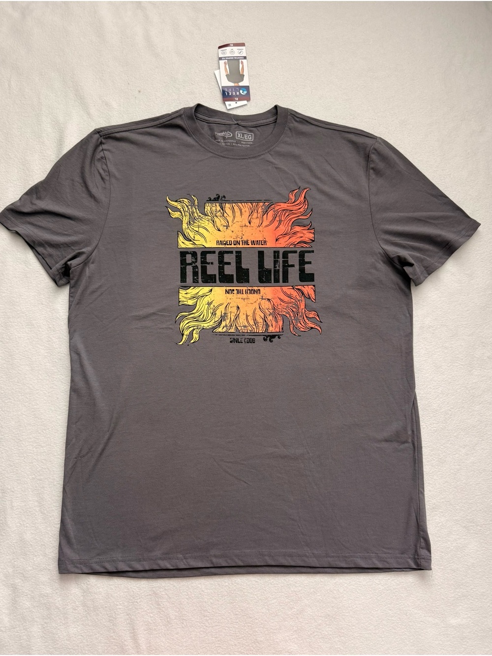 REEL LIFE Graphic Short-Sleeve Tee - Charcoal